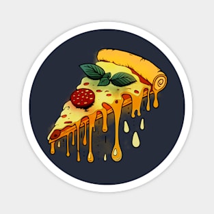 Melting Cheese and Pizza Slice Magnet